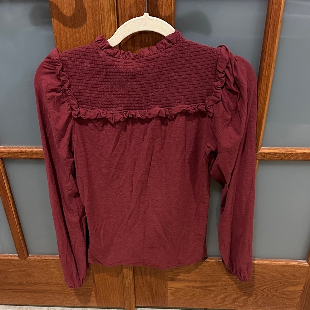 Nation LTD Ruffled Maroon Blouse​​ - Picture 4 of 7